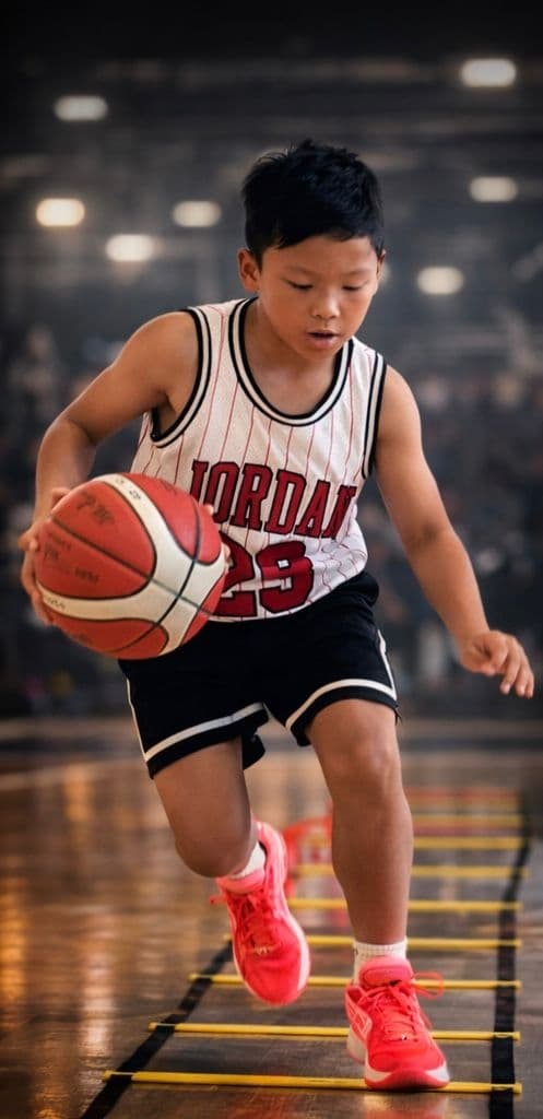 Junior basketball players training at Junior Elite Ballers Academy